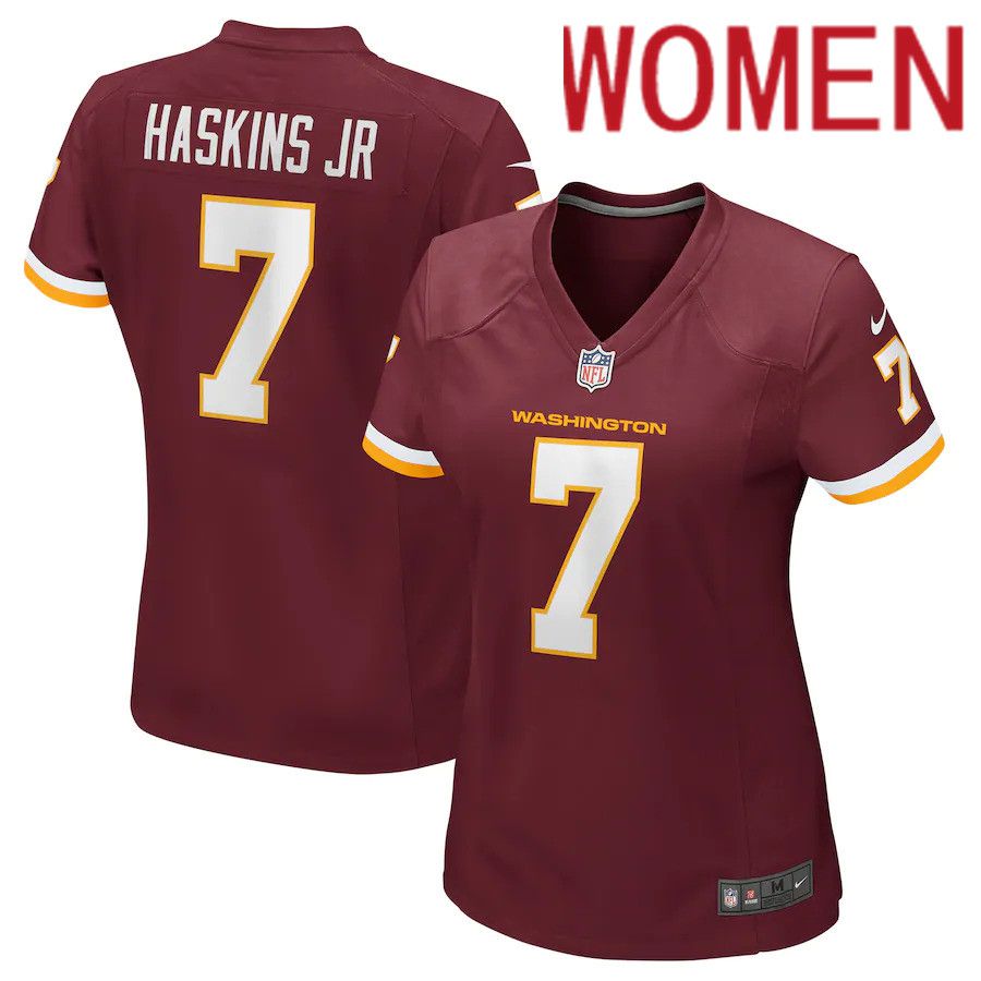 Women Washington Redskins #7 Dwayne Haskins Nike Burgundy Game NFL Jersey